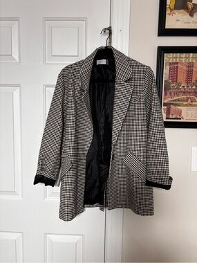 Dress Forum Houndstooth Blazer Jacket - Black & White